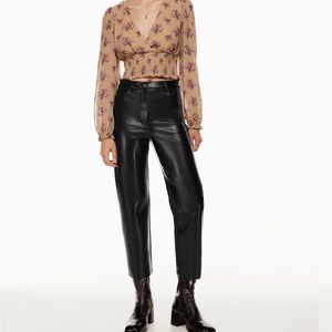 Aritzia Melina cropped vegan leather pants size 16